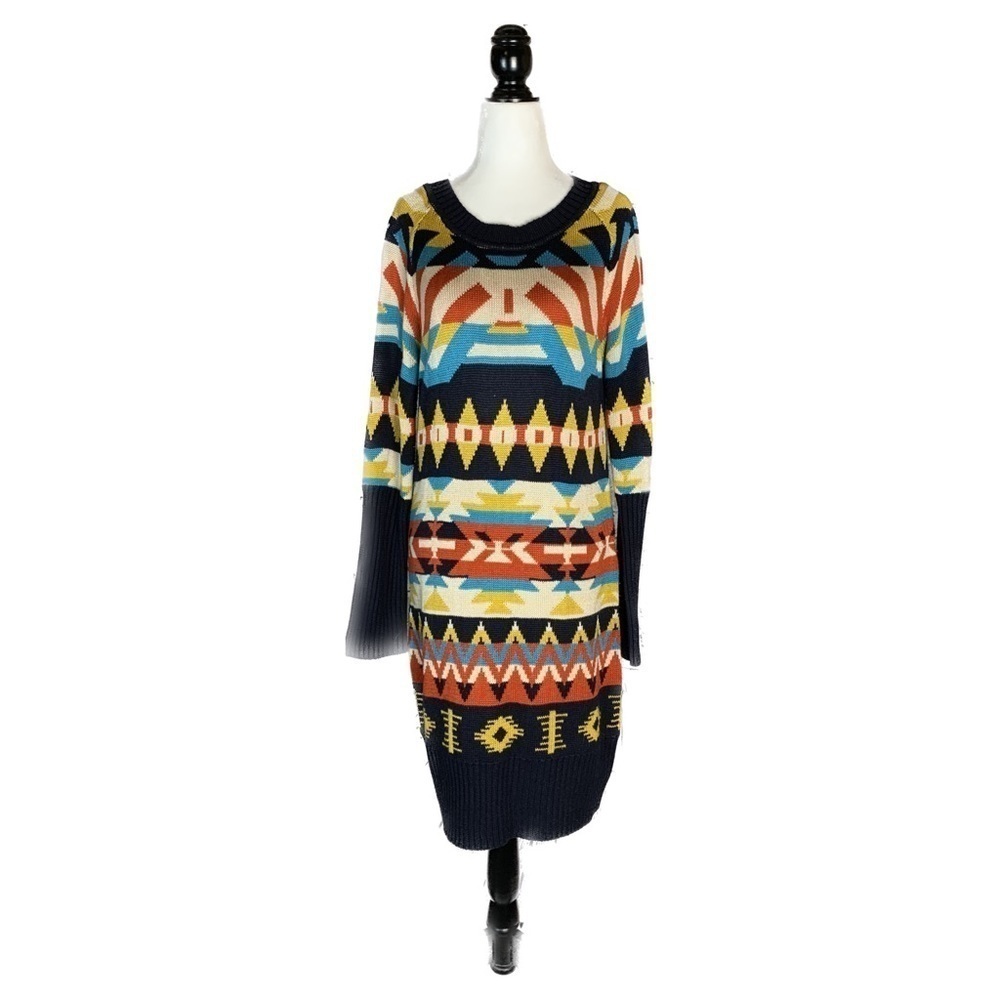Jessica Simpson Sweater Dress Floklore Ethnic - Picture 2 of 14